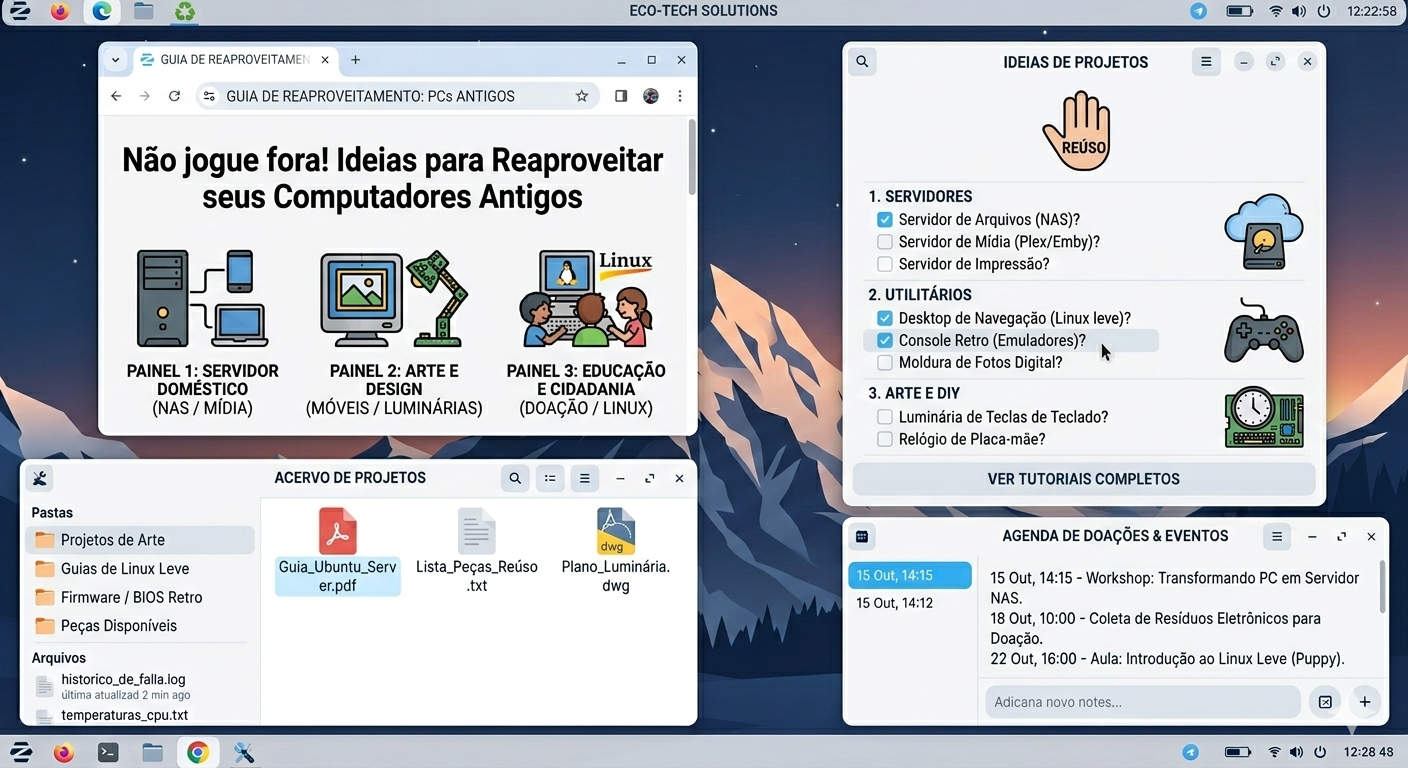 PC antigo empoeirado sendo reaproveitado